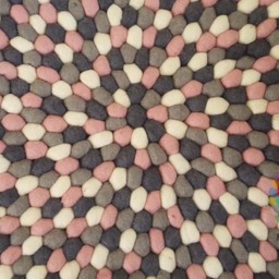 Handmade Wool Felt Ball Rug Nursery Decor, Custom Colors - thumbnail 3