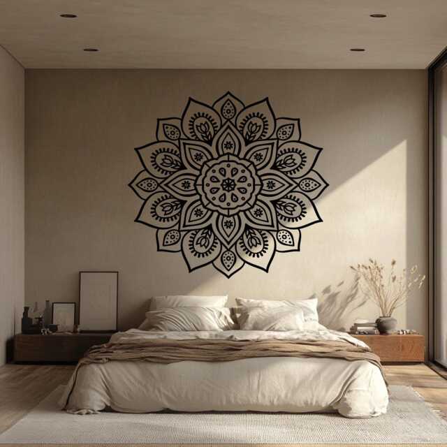 Mandala Vinyl Wall Decal Bohemian Yoga Meditation Decor - image 1