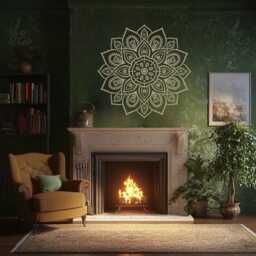 Mandala Vinyl Wall Decal Bohemian Yoga Meditation Decor - thumbnail 2