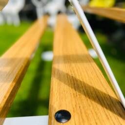 Garden Bench Patio Seat in Oak Wrought Iron - thumbnail 4
