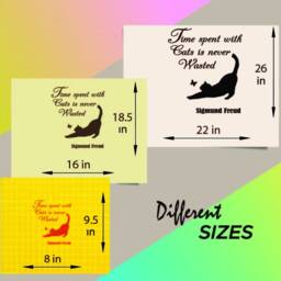 In-Style Decals Wall Vinyl Decal Home Decor Art Sticker Time Spent With Cats Is Never Wasted Sigmund Freud Quote Pet Shop Mural Design 145 - thumbnail 2