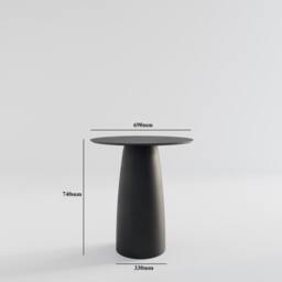 Kopar Small Round Black Color Dining Table D690mm - thumbnail 3