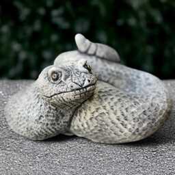 Concrete Snake Sculpture Cement Figurine Outdoor Guardian Statue Animal Decoration Handmade Art Front Door Decor - thumbnail 2