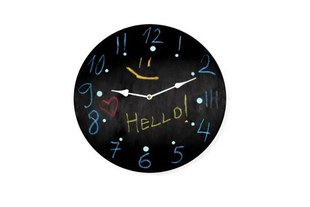 Kids Blackboard Wall Clock - Draw & Write Chalk For Nursery - image 1