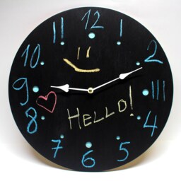 Kids Blackboard Wall Clock - Draw & Write Chalk For Nursery - thumbnail 4