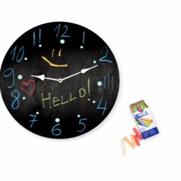 Kids Blackboard Wall Clock - Draw & Write Chalk For Nursery - thumbnail 3