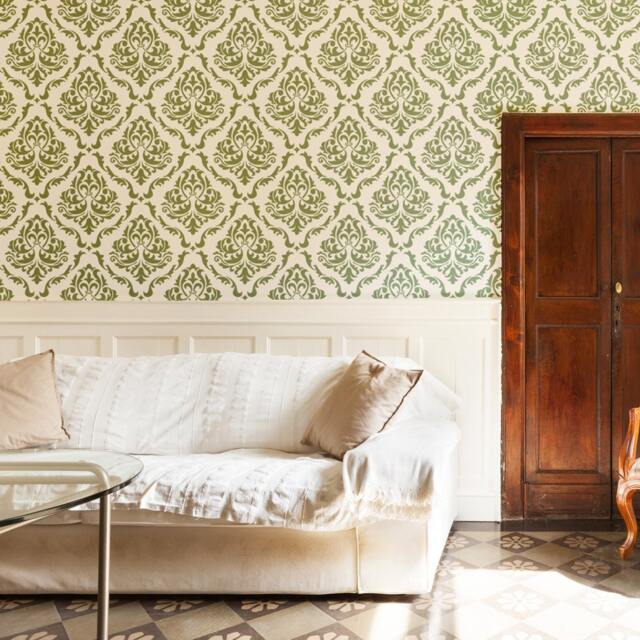 Damask Wall Stencil Belita, Allover Reusable Pattern For Diy Decor - image 1
