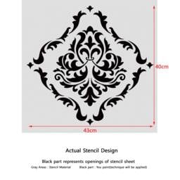 Damask Wall Stencil Belita, Allover Reusable Pattern For Diy Decor - thumbnail 3