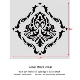 Damask Wall Stencil Belita, Allover Reusable Pattern For Diy Decor - thumbnail 2