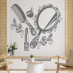 Makeup Wall Decal Beauty Salon Cosmetics Art 046Re - thumbnail 2