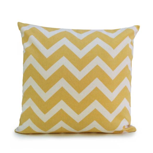 Yellow Ocher & Off White Pillow, Throw Pillow Cover, Decorative Cushion Covers, Pillowcase, Accent Chevron, Cotton - image 1