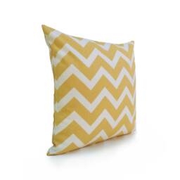 Yellow Ocher & Off White Pillow, Throw Pillow Cover, Decorative Cushion Covers, Pillowcase, Accent Chevron, Cotton - thumbnail 2
