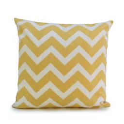 Yellow Ocher & Off White Pillow, Throw Pillow Cover, Decorative Cushion Covers, Pillowcase, Accent Chevron, Cotton - thumbnail 1