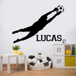 Personalized Goalkeeper Wall Decal Custom Name Football Decor Gk - thumbnail 1
