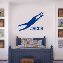 Personalized Goalkeeper Wall Decal Custom Name Football Decor Gk - thumbnail 2