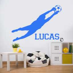 Personalized Goalkeeper Wall Decal Custom Name Football Decor Gk - thumbnail 3