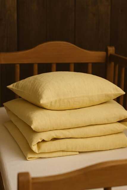Linen Baby Bedding Set, Natural Fabric Crib Bedding, Linen Duvet Cover, Pillow, Fitted Sheet, Custom Color Cot - image 1