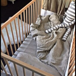 Linen Baby Bedding Set, Natural Fabric Crib Bedding, Linen Duvet Cover, Pillow, Fitted Sheet, Custom Color Cot - thumbnail 4
