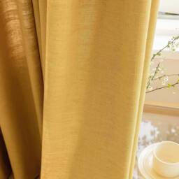 Im28, A Pair Of Mustard Curtains, Heavy Weight Cotton Blend Curtains Living Room Drapery Panels, Bedroom Custom Made - thumbnail 3