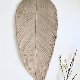 Magnificent Macrame Feather Wall Hanging, Large Fiber Art Leaf, Huge Woven Soft Sculpture, Rope Knot Art - Magnificent Leaf - thumbnail 2