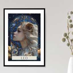 Leo Zodiac Tarot Print - Astrology Poster Celestial Wall Art Mystical Horoscope Decor Gift Idea A5 A4 A3 Framed Or Unframed - thumbnail 2