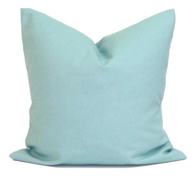 Spa Blue Pillow Covers, Robin's Egg Solid Cushion Covers - image 1