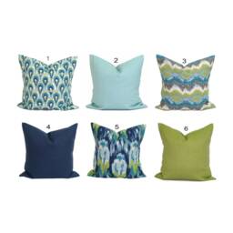 Spa Blue Pillow Covers, Robin's Egg Solid Cushion Covers - thumbnail 2