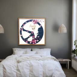 Butterfly Woman Silhouette Wall Art Handmade Pink & Gold Decor - thumbnail 3