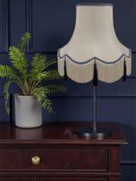 Traditional Cream Fabric Lampshade Handmade For Table & Floor Standard Lamp Bases, Wall Light Fixtures, Ceiling Fittings - thumbnail 1