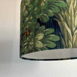 Forbidden Forest Velvet, Circular Drum Lampshade /Ceiling Shade With A White Lining - thumbnail 3