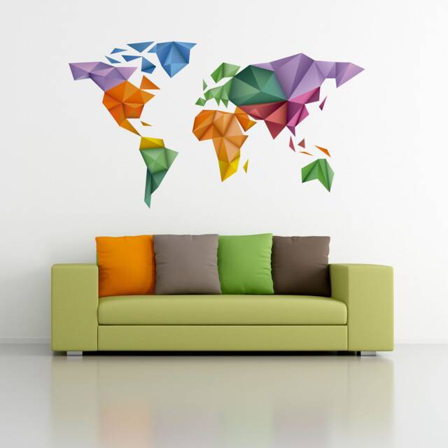 Origami World - Map Wall Art Decals Ar Decal Skuorigamicwmstick - image 1