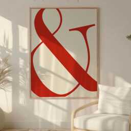 And & Print, Unframed Art, Bold Typography, Red Living Room Decor, Statement Gallery Wall, Kitchen Art Work, Symbols, Minimalist, Retro Wall - thumbnail 3