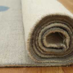 Handmade Cotton Rug Blue Geometric Flatweave Area Rug - thumbnail 4
