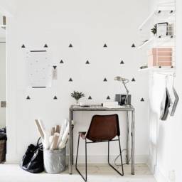 Triangle Wall Decals, 2'' Inch - 5cm Set, Black Sticker Triangles, Decor, Grey Shape Art, Kids Room & Home Decor - thumbnail 2