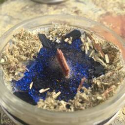 Odin The Allfather Candle - Volknut Charm-Beeswax Wood Wick Candles-Black Tourmaline-Mugwort - thumbnail 3