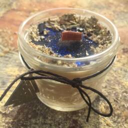 Odin The Allfather Candle - Volknut Charm-Beeswax Wood Wick Candles-Black Tourmaline-Mugwort - thumbnail 1
