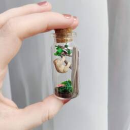 Cute Sloth On A Tree in Glass-Bottle/Unique Miniature Figure/ Handmade Artwork - thumbnail 3