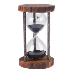 Live Edge Butternut Wood Sand Timer, Black - 15 Or 30Min - thumbnail 1