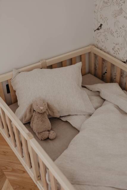 Natural Linen Baby Bedding Set Toddler Duvet Cover & Pillowcase - image 1
