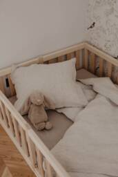 Natural Linen Baby Bedding Set Toddler Duvet Cover & Pillowcase - thumbnail 1