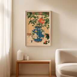 Floral Porcelain Vase Poster, Asian Botanical Wall Art - thumbnail 3