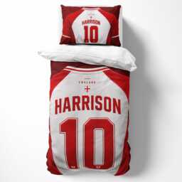 Personalised Name England Flag Single Duvet Cover T Shirt Jersey Number Football Supporter Bedding George Cross Sport Fan Bedroom Decor Gift