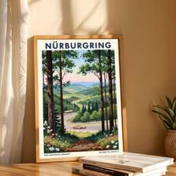 N??rburgring, Nurburg Forest Racing Track Travel Poster - Motorsport Wall Art Print Retro Nature Home Decor For Living Room Office Gift Idea - thumbnail 3