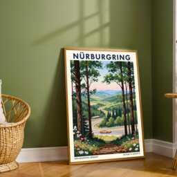 N??rburgring, Nurburg Forest Racing Track Travel Poster - Motorsport Wall Art Print Retro Nature Home Decor For Living Room Office Gift Idea - thumbnail 2