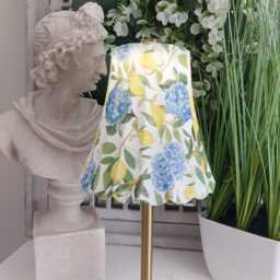 Cordless Touch Lamp. Beautiful Decoupaged Hydrangea & Lemon Usb Rechargeable Table Lamp.hand Decorated - thumbnail 1