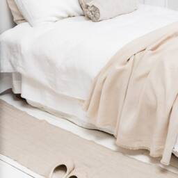 Optical White Luxury Linen Bedding - 100% Duvet Cover, Handmade, Breathable Natural Flax, Custom Size Available - thumbnail 3