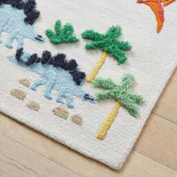 Dinosaur Safari Kids Rug Cotton Play Mat, Non-Slip Nursery Decor - thumbnail 3