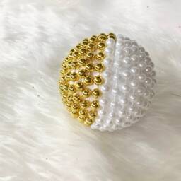 Beaded Decor Balls, Pearl Bead Gold Silver Ornament, Basket Fillers, Home Gift For The - thumbnail 3