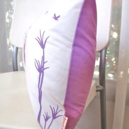 Plum Purple Egret Pillow Swamp Scene Lumbar Cushion - Insert Included - thumbnail 4