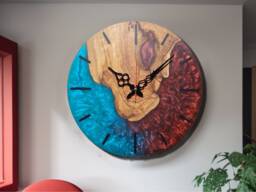 Epoxy Wall Clock Live Edge Rustic Home Decor